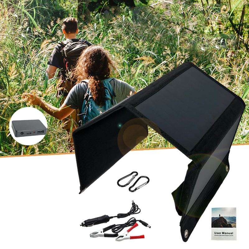 Leory 28w 12v Zaplavovací Solární Panel Nabíječka Generátor Pro Smartphone Tablet Light Power Bank Outdoor