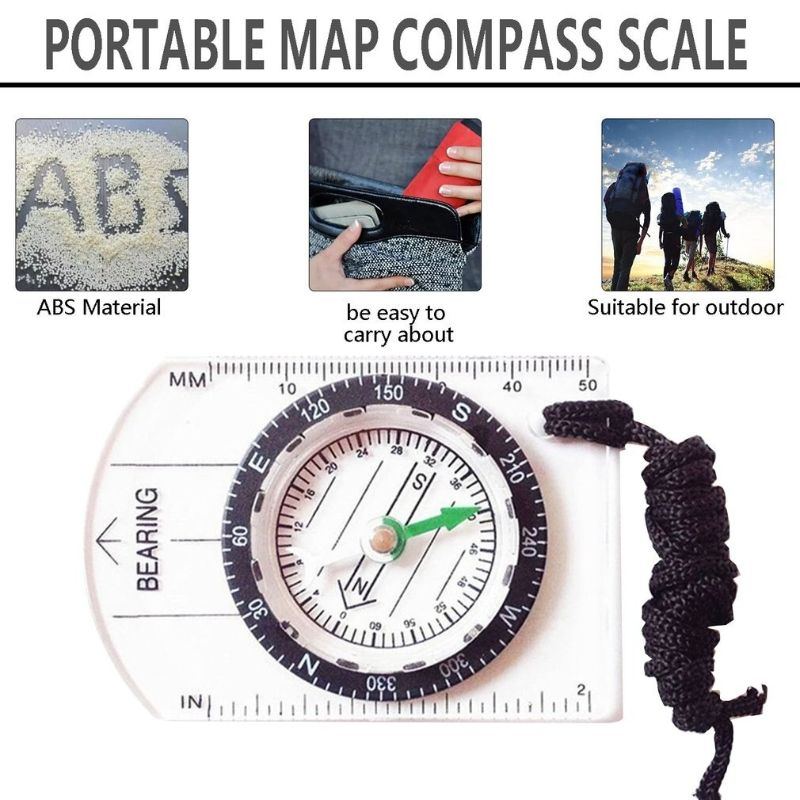 Mini Kompas Map Měřítko Pravítko Multifunkční Zařízení Outdoor