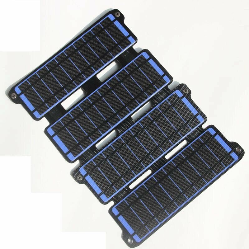 Nabíječka Solárních Panelů 14w Etfe Double Usb 5v 18v Dc Camping Skládací Solární Panel Pro Nabíjení Telefonu Power Bank