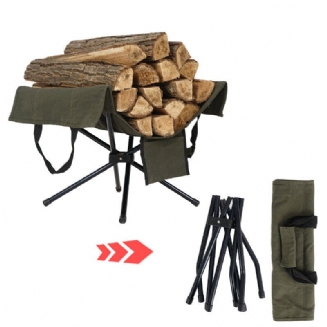 Outdoor Campfire Firewood Rack Collection Bag Hliníková Slitina Lehká Kempingová Přenosná Taška Na Palivové Dříví