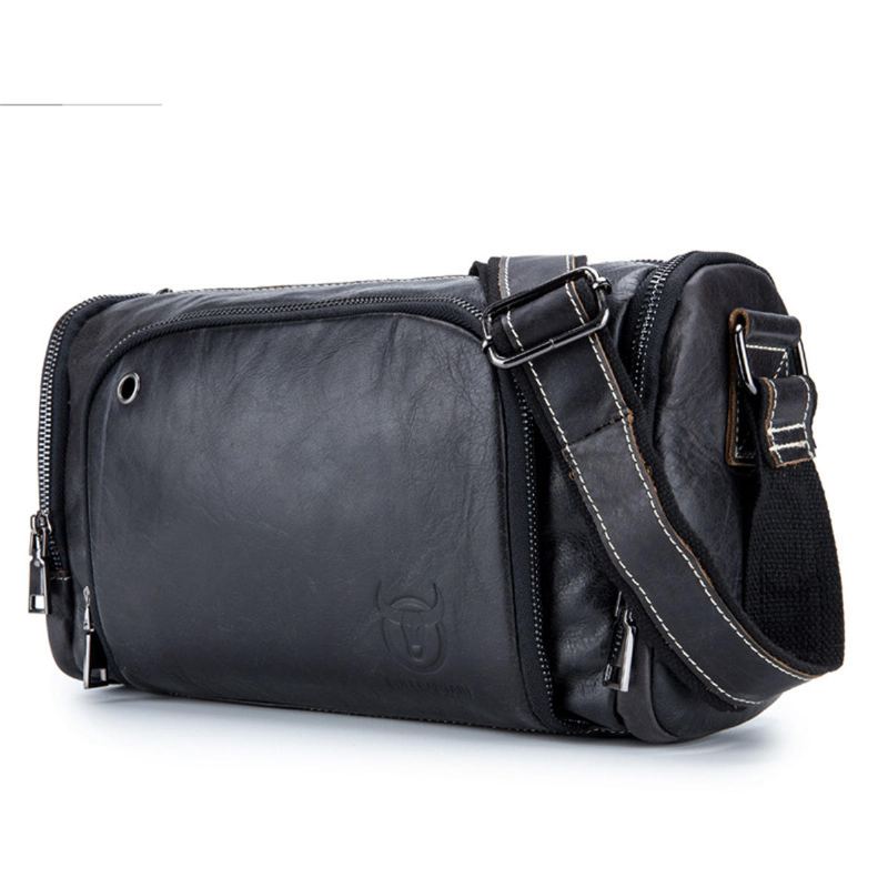 Pánská Taška Přes Rameno Z Pravé Kůže Vintage Batoh Crossbody Messenger Gym Pouch Sports Travel