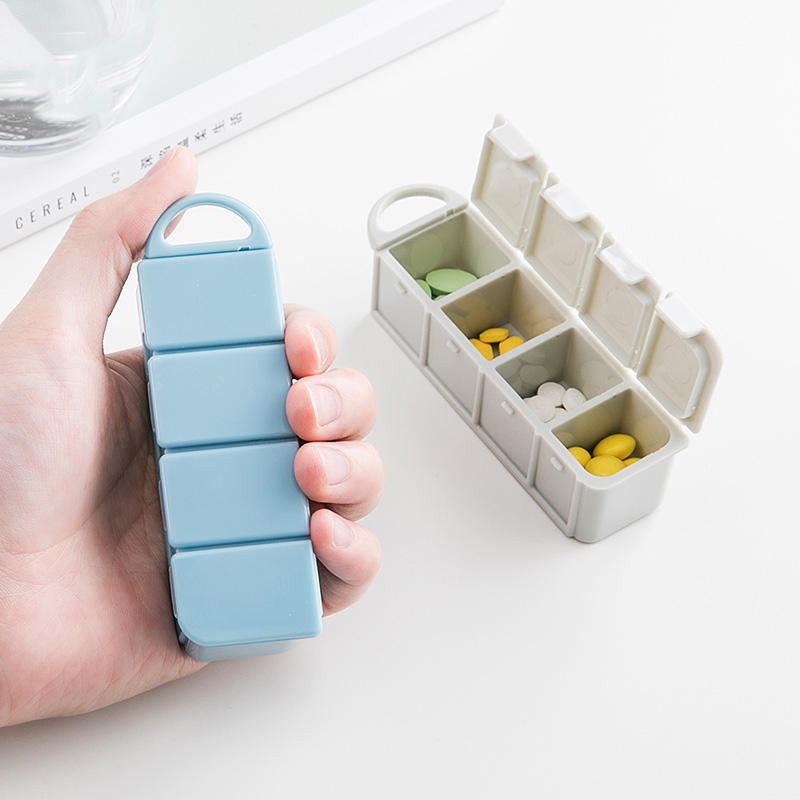Pp Cestovní Přenosné Pouzdro Na Pilulky 4-slotová Krabička Na Organizér Na Tablety S Úložným Prostorem