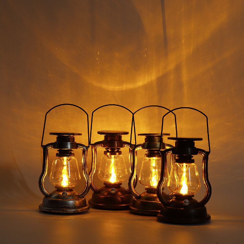 Přenosná Venkovní Lucerna Solární Závěsná Dobíjecí Retro Lampa Přenosný Stan Camping Night Light