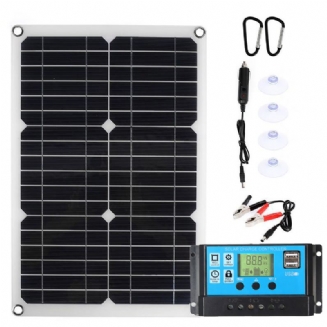 Přenosný 30w 18v Solární Panel Multifunkční Sada Nabíječky Vodotěsná Nouzová Fotovoltaická Nabíječka Pro Venkovní Cestování Kempování Rv