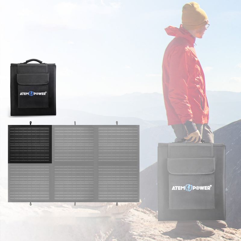 Přenosný Solární Panel Us Direct Atem Power Ap-blkt-1s 120w Vybavený 20a Mppt Ovladačem Nabíječky Skládací Nabíječka Vhodná Pro Venkovní Karavany Rv Off Grid