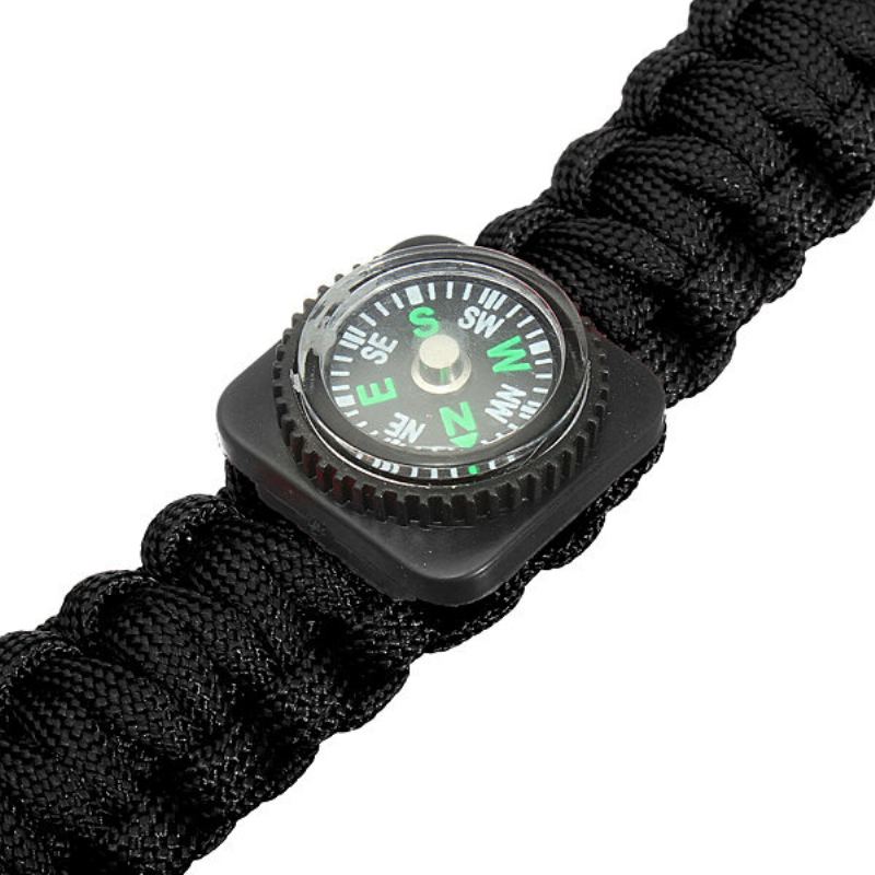 Survival Paracord Náramek Whistle Světelné Vojenské Hodinky Na Zápěstí