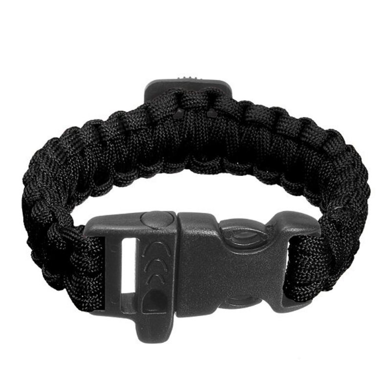 Survival Paracord Náramek Whistle Světelné Vojenské Hodinky Na Zápěstí