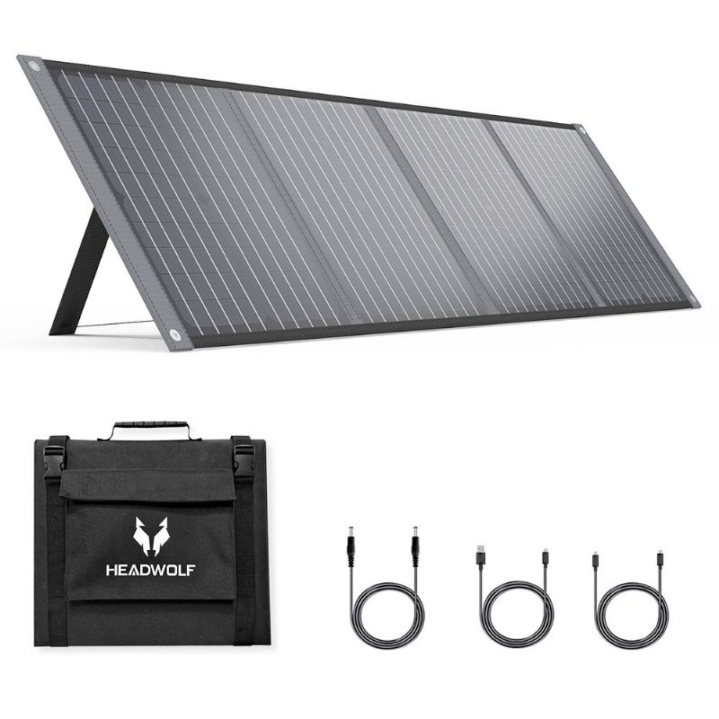 Us Direct Headwolf S100 100w 18v Přenosný Solární Panel Skládací Ip65 Vodotěsný Pro Elektrárnu