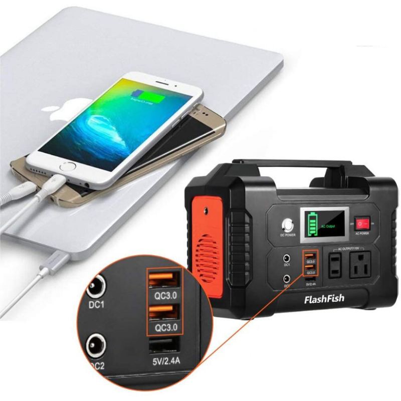 Us/eu Direct Flashfish 200w 40800mah Přenosná Solární Elektrárna S Generátorem Energie Se Zásuvkou 110v Ac/2 Dc Porty/3 Usb Porty