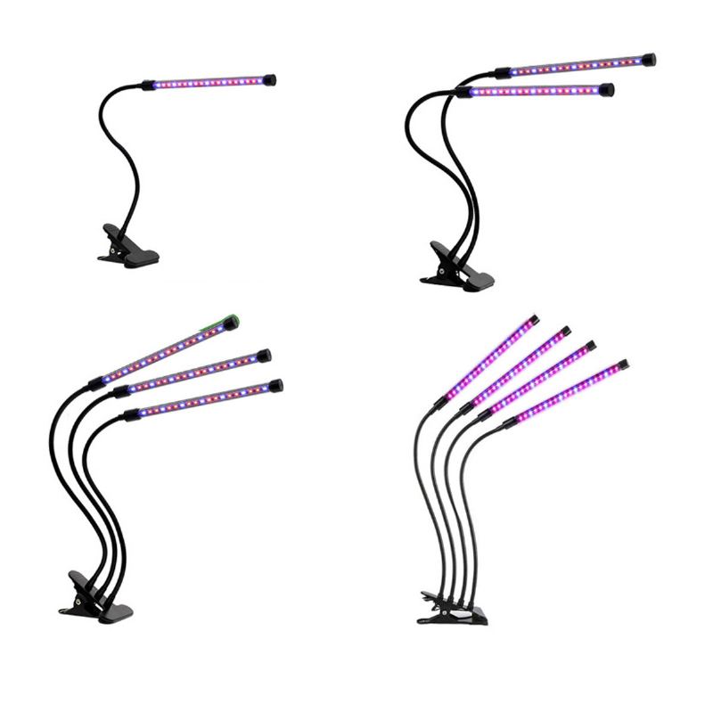 1/2/3/4 Head Led Grow Light Světla Pro Pěstování Rostlin S Klipem Pro Pokojové Rostliny