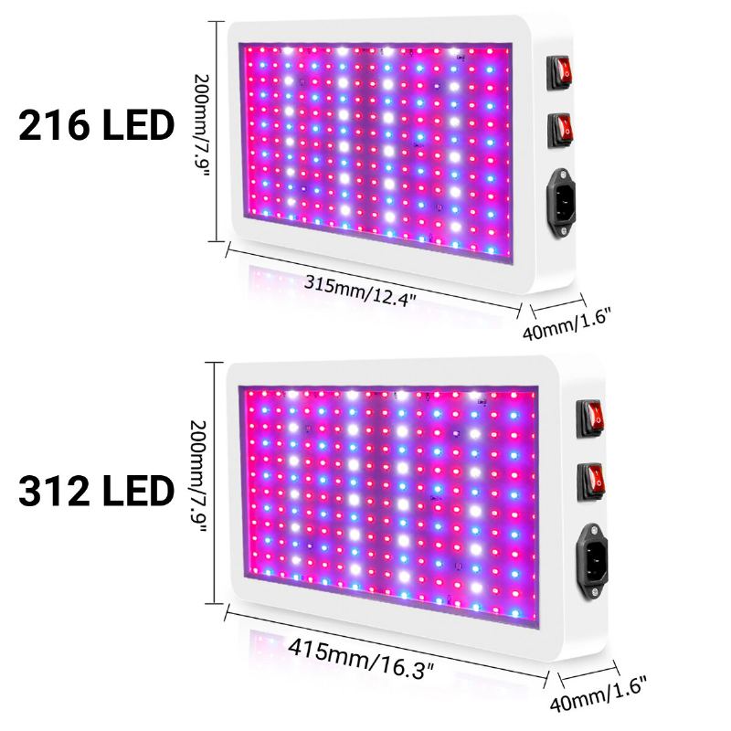 110v~220v 216/312led Grow Light Plant Lamp Panel Full Spektrum Pro Vnitřní Hydroponické Květiny