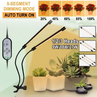 2/3/4 Hlavy 5730 Usb Led Osvětlení Pro Pěstování Rostlin Stmívatelný Časovač 360° S Flexibilním Klipem Hydroponická Zahradní Stolní Lampa