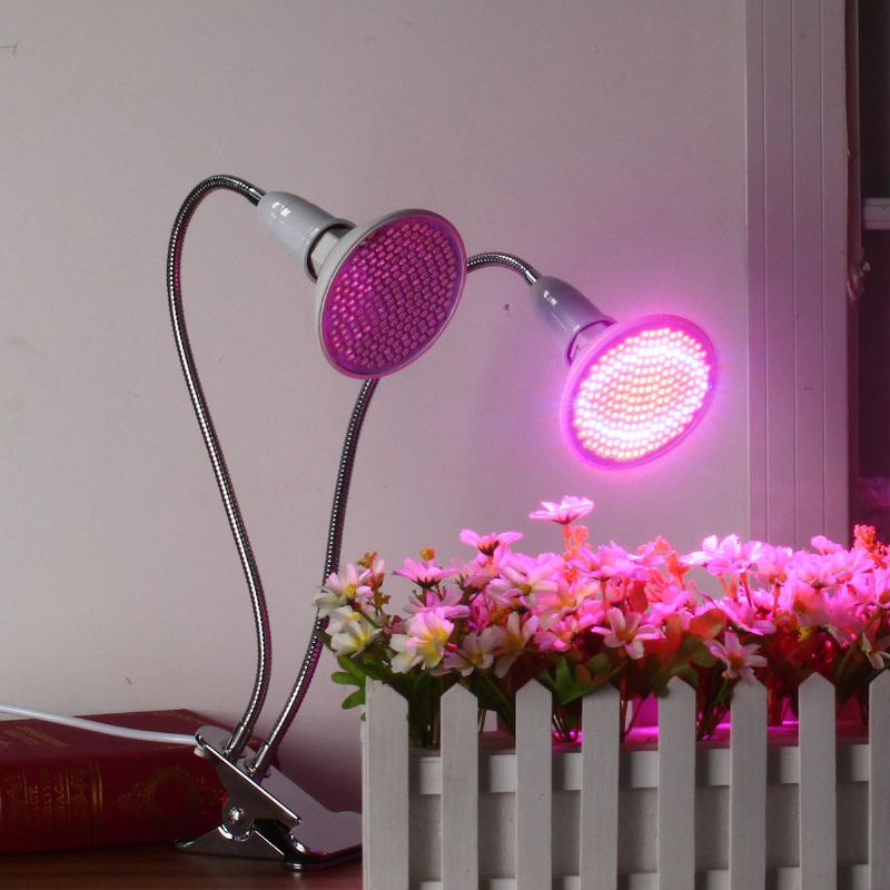 40cm E27 Flexibilní Adaptér Žárovky S Držákem S Dvojitou Hlavou A Vypínačem Pro Led Grow Light