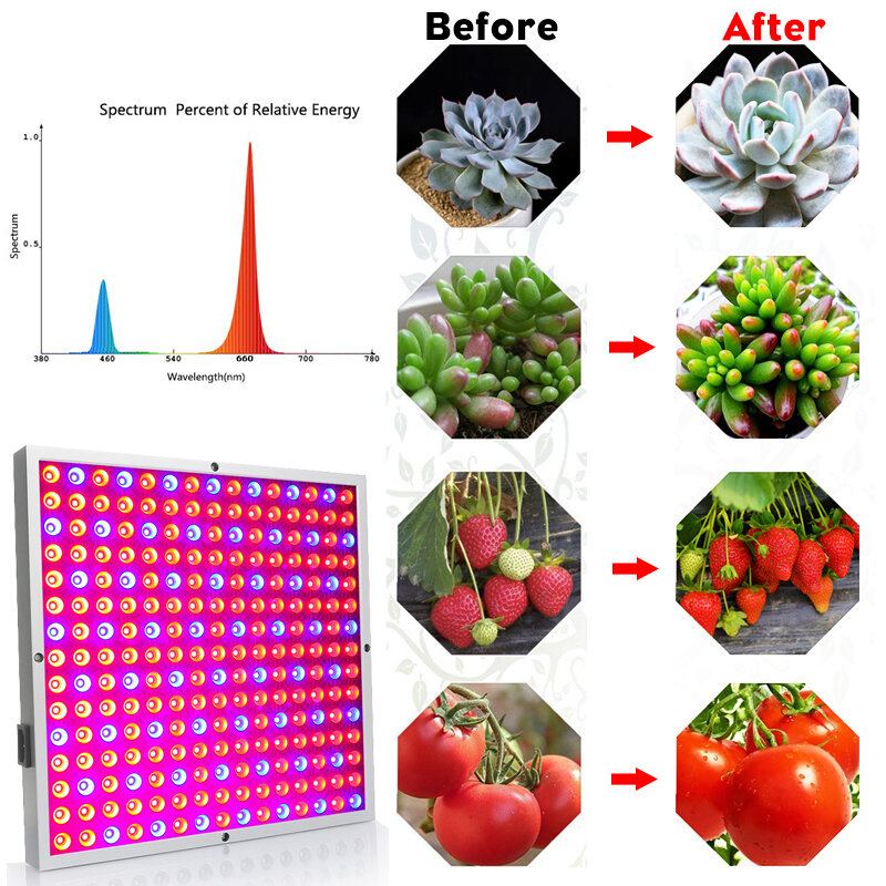 45w Led Grow Light Panel Rostoucí Lampa Hydroponie Vnitřní Osvětlení Květiny Zelenina Ac85-265v