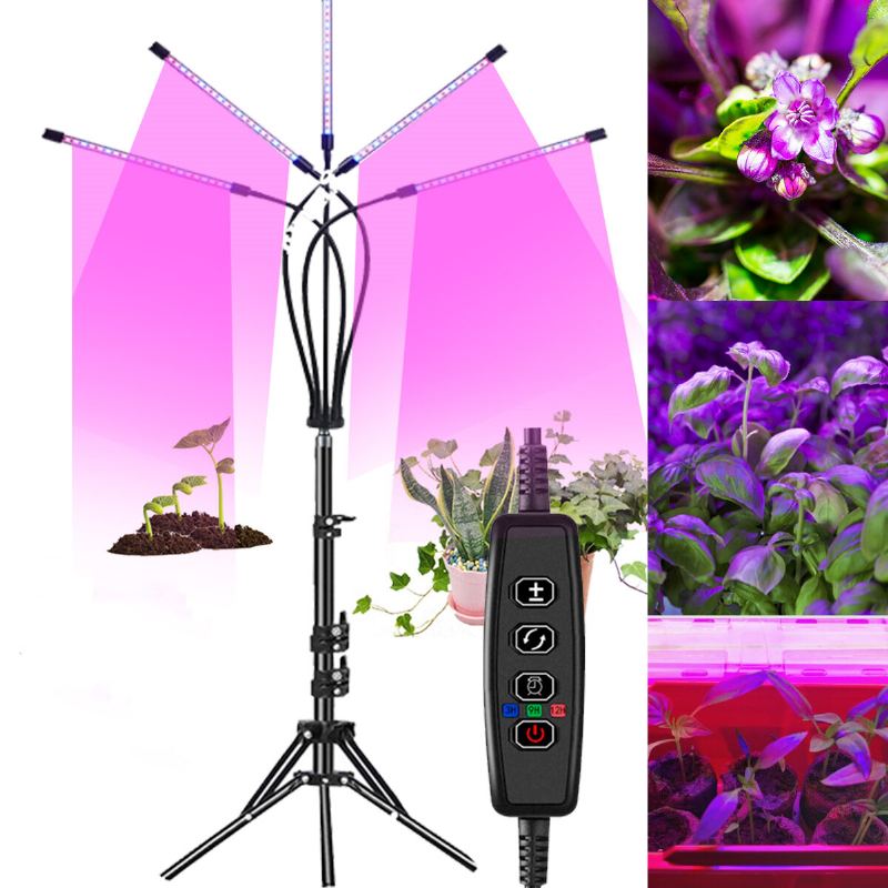 5 Hesds Led Grow Light Lampa Pro Pěstování Rostlin Se Stativem Pro Pokojové Rostliny