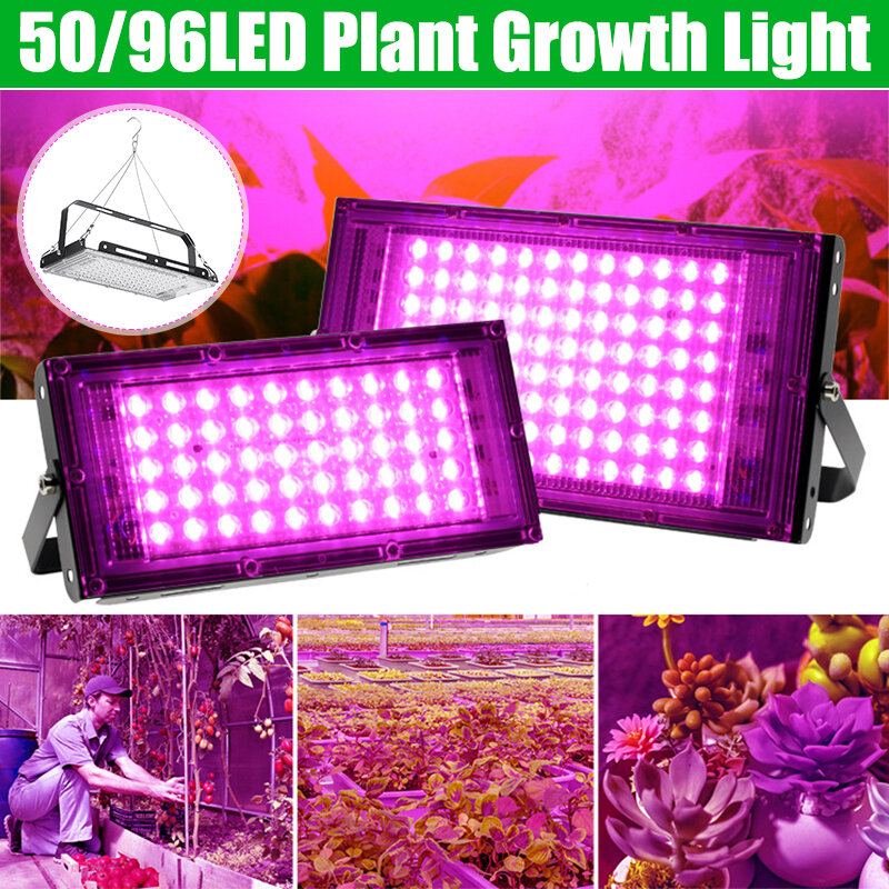 50/96led Grow Light Plné Spektrum Skleníkových Rostlin Zelenina Květina Hydroponie Ip65 Vodotěsná Lampa