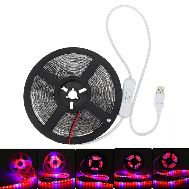 5v Plant Grow 5050 Led Světelný Pásek Garden Hydroponics Flowers Rostoucí V Plném Spektru