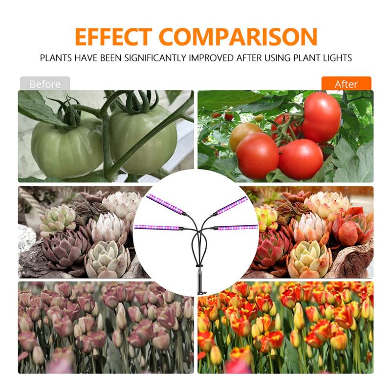 Dálkové Ovládání 4hlavé Led Osvětlení Pro Pěstování Rostlin Světla Pro Se Stativem Pro Pokojové Rostliny