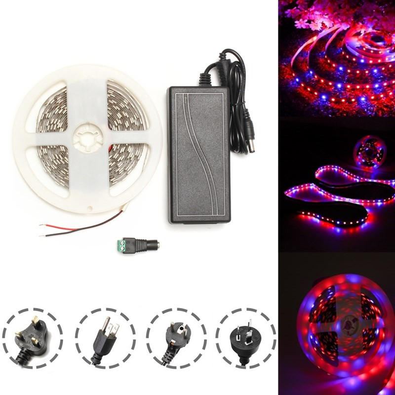 Dc12v 5m Červená:modrá 3:1 Vodotěsná Sada 5050 Full Spectrum Grow Led Strip Lights Pro Rostliny