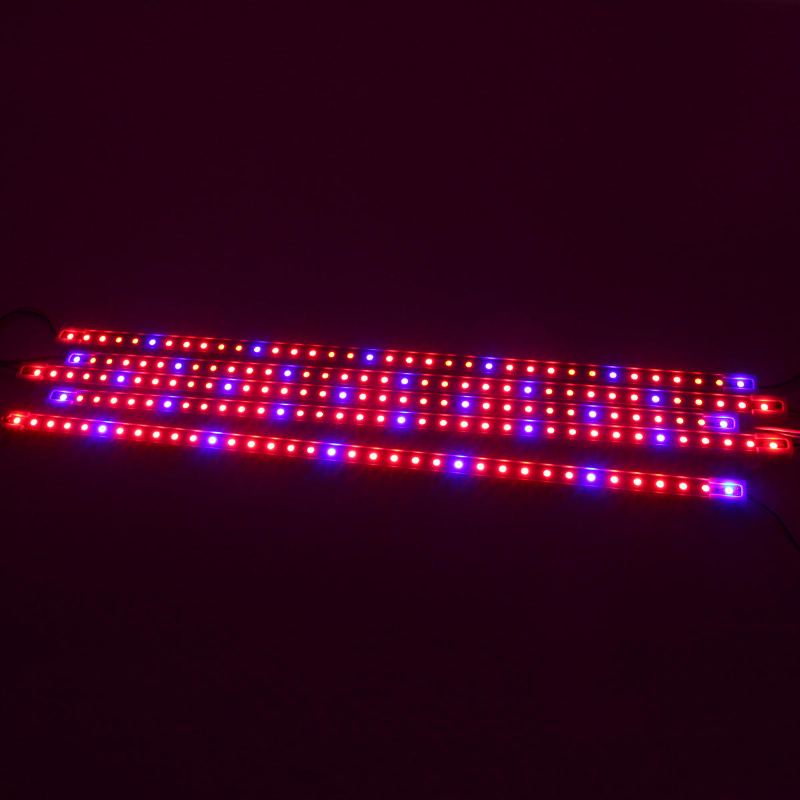 Dc12v 5pcs 50cm Vodotěsný Smd5050 Červený:modrý 5:1 36led Strip Plant Garden Grow Light + 5a Napájecí Adaptér