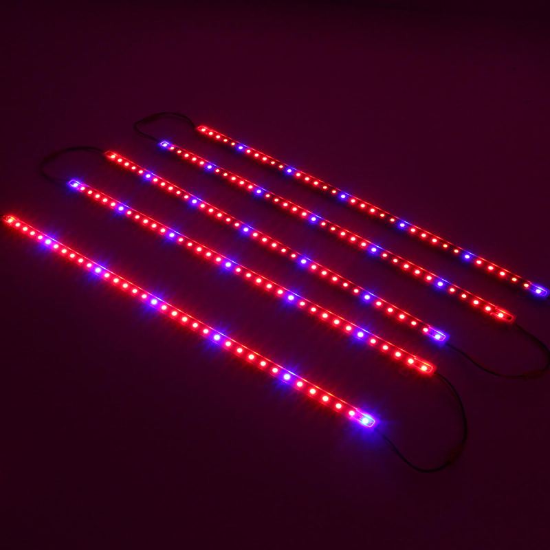 Dc12v 5pcs 50cm Vodotěsný Smd5050 Červený:modrý 5:1 36led Strip Plant Garden Grow Light + 5a Napájecí Adaptér