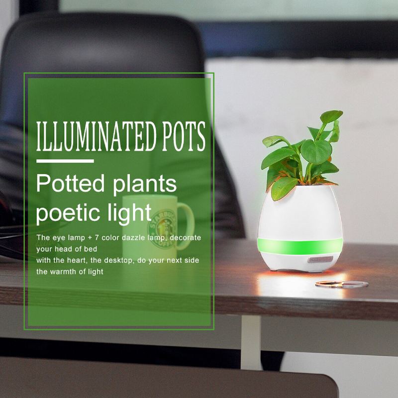 Hudební Květináč Smart Touch Plant Play Sedmbarevná Lampa Klavírní Led Světlo Bluetooth