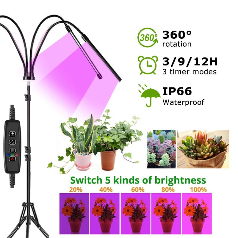 Led Grow Light Stativová Lampa Pro Pěstování Rostlin Se Stativem Pro Pokojové Rostliny