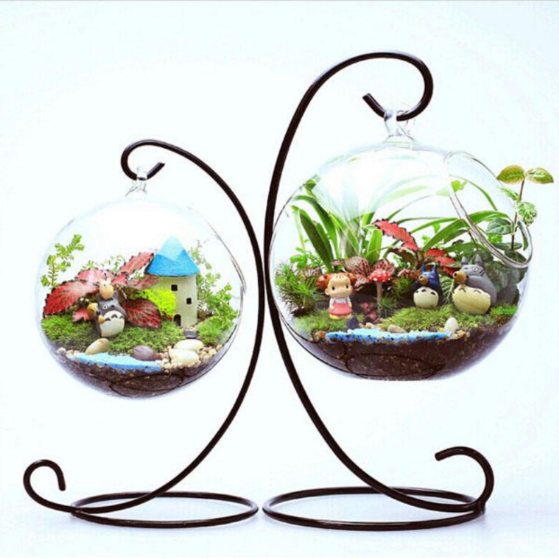 Micro Landscape Suspension Varná Deska Iron Rack Garden Decor Ve Tvaru C