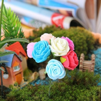 Miniaturní Ozdoby Růží Hrnkové Rostlina Řemesla Zahradní Bonsai Diy Dekor
