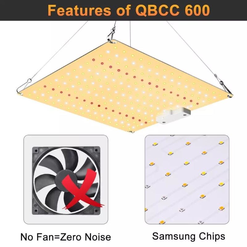 Qbcc600 Pro Ir+uv Tichý Bez Ventilátoru Full Spectrum Led Grow Light High Ppfd Pro 2x3ft Stan Pro Sazenice Zeleniny A Kvetení