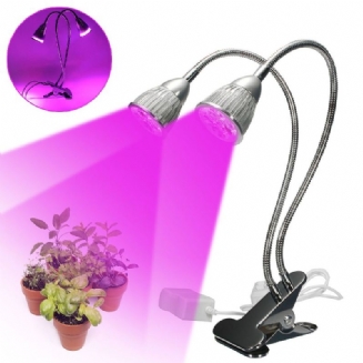 Sada 10w Dvouhlavového Full Spectrum Led Grow Light Clip Kit Pro Vnitřní Hydroponii Rostlin Us Plug 110-240v
