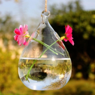 Skleněná Váza Haning Ve Tvaru Kapky Vody S Dvojitými Otvory Láhev Domácí Zahrada Dekorace Na Svatbu