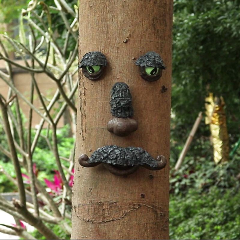 Starý Muž S Vousy Tree Hugger Umění Zahrady Pro Venkovní Sochařství Tvář Stromu Zahradní Výzdoba