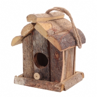 Vintage Dřevěná Ptačí Budka Pro Hnízdění Malých Divokých Ptáků Domácí Zahradní Dekorace