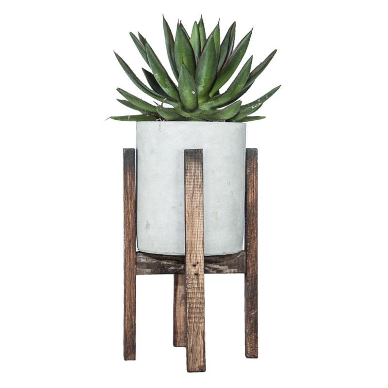 Zahradní Květináč Květinový Čtvercový Kulatý Dřevěný Stojan Cement Pot Decor Venkovní