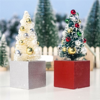 2ks Mini Vánoční Stromeček Mall Domácí Kancelář Dekorace Ozdoba Na Strom Kreativní Dárky Řemesla Na Děti Hračky