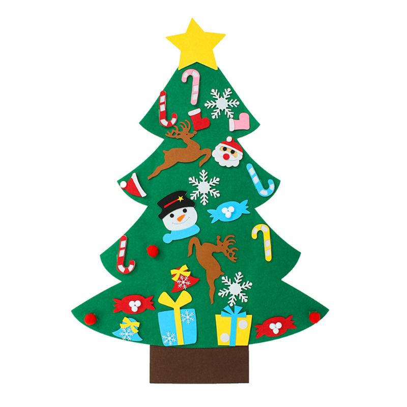 3 Typy Diy Plstěný Vánoční Stromeček S Ozdobami Dárek Dekorace Na Zeď Ručně Vyráběné Domácí Dárky