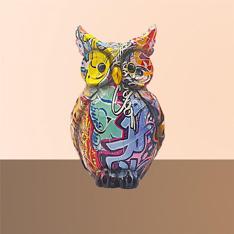 Barevné Ozdoby Owl Kreativní Umění Řemesla Z Pryskyřice Domácí Kancelář Dekorace Na Plochu Příslušenství