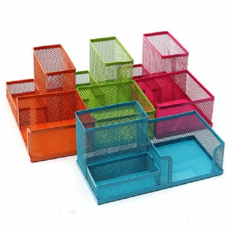 Kovová Síťovina Kosmetický Štětec Na Líčení Pero Office Desktop Storage Box