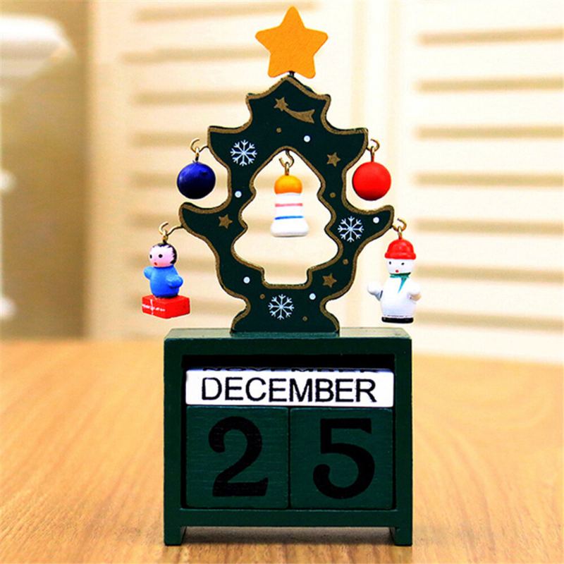 Mini Dřevěný Kalendář Dekorace Datum Veselé Vánoce Ornament Domácí Řemeslné Kreativní Dárky Pro Děti