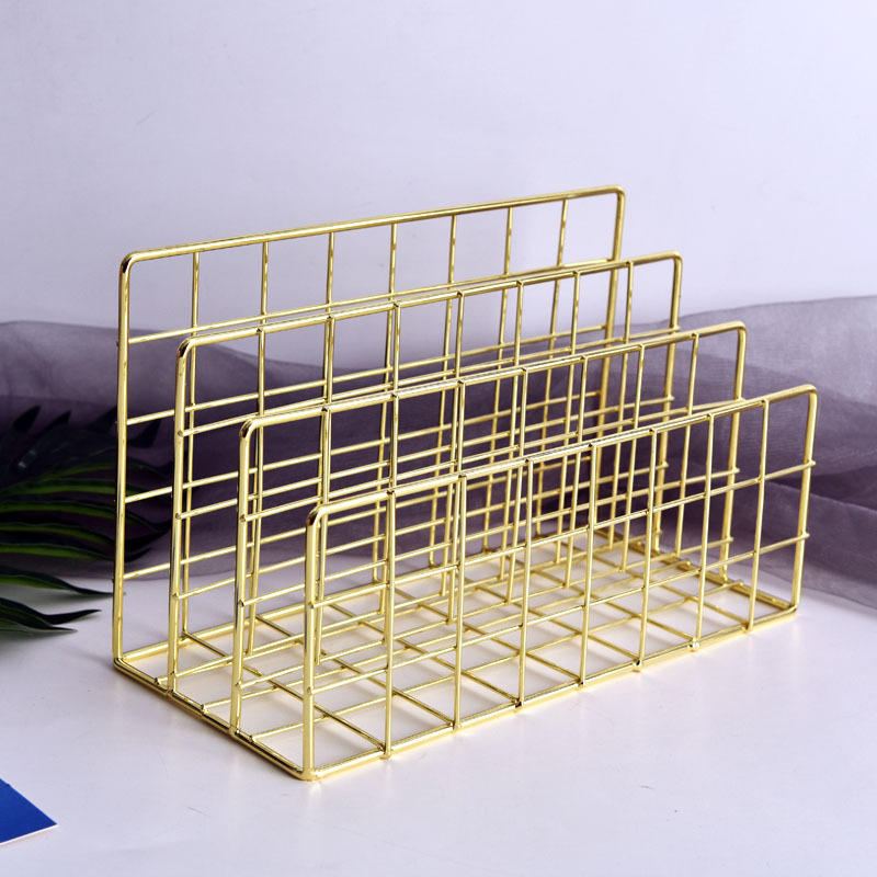 Miwoo Mw-021 Simple Iron Bookshelf 3 Sloty Stolní Knihy Držák Na Soubory