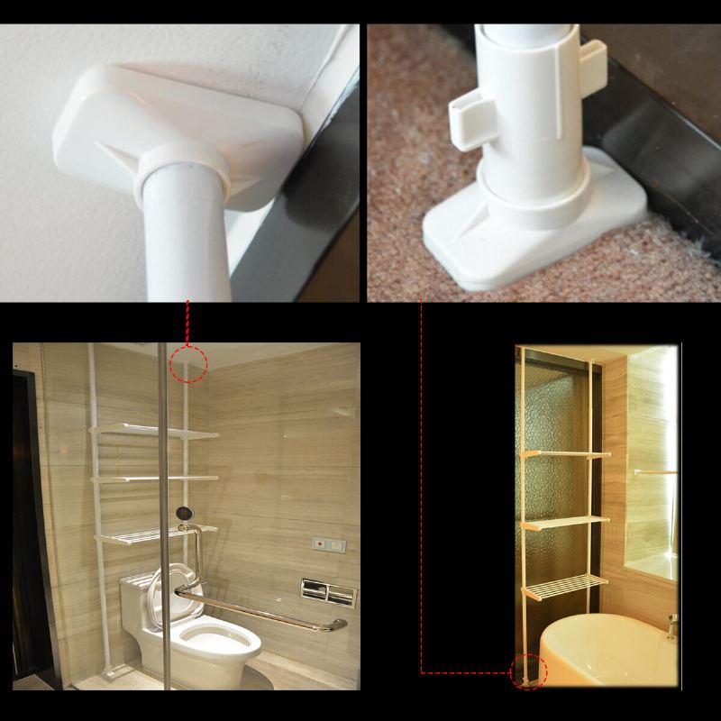 Nad Záchodový Rošt Koupelna Úložná Polička Kuchyňka Organizér Šetřící Místo Osušky Šampon Držák Na Sprchový Gel