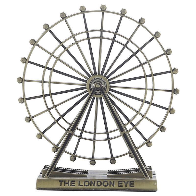 Retro Kov The London Eye Ruské Kolo Ornament Anglie Budova Domácí Kancelář Kreativní Stolní Dekorace Model Suvenýry Dárky