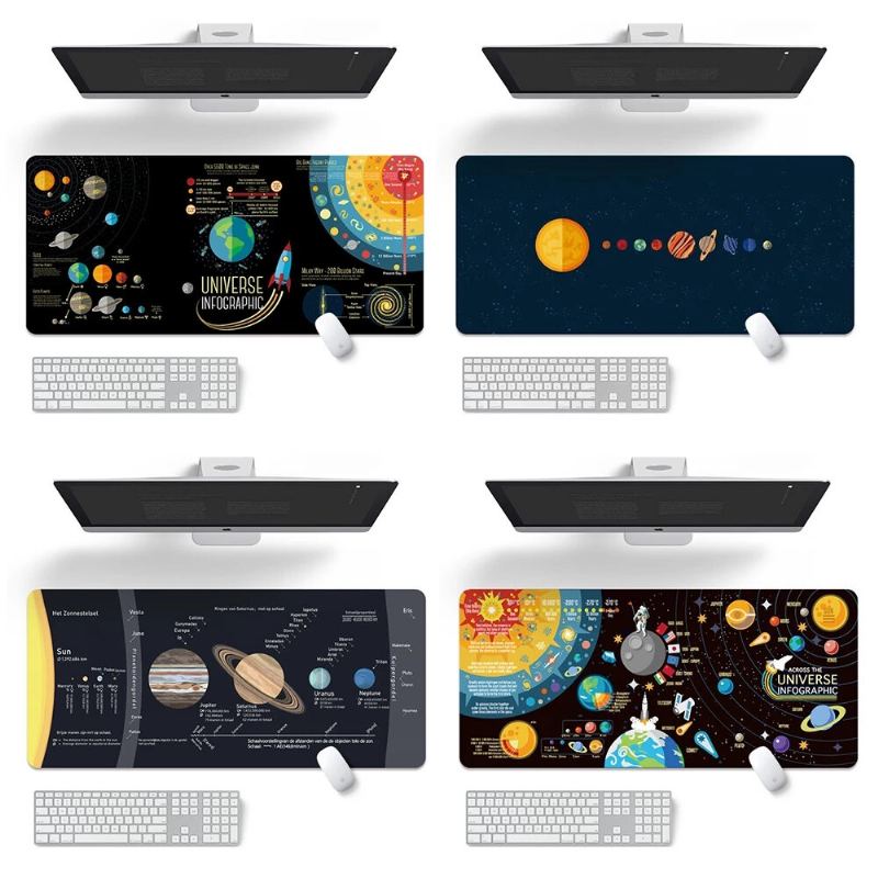 Space Planet Podložka Pod Myš Laptop Velká Herní Pod Myš Vysoce Kvalitní Tisk Lock Edge Design Klávesnice Na Stůl Pro Pc Počítač