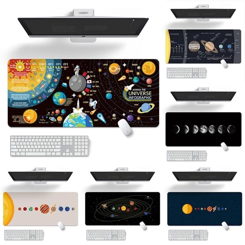 Space Planet Podložka Pod Myš Laptop Velká Herní Pod Myš Vysoce Kvalitní Tisk Lock Edge Design Klávesnice Na Stůl Pro Pc Počítač