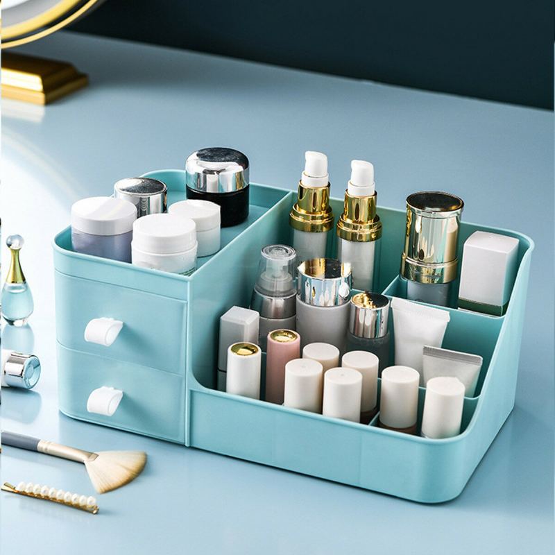 Stolní Kosmetický Úložný Box Zásuvka Make-up Štětce Organizér Toaletní Stolek Stojan Na Péči O Pleť Nádoba Na Drobnosti