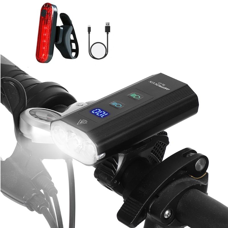 Bl03 Xpg Led 1200lm Cyklistická Svítilna + 4 Režimy Usb Zadní 6000mah Vysokokapacitní Powerbanka Cyklistické Světlo S Duálním Dálkovým Paprskem Usb Dobíjecí Led Na Řídítka Pro Elektrokoloběžku