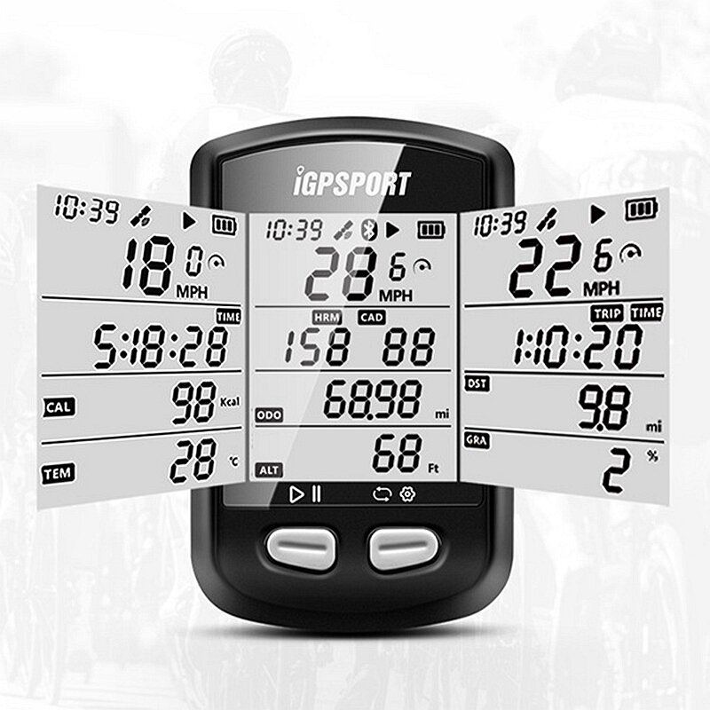 Cyklistický Počítač Igpsport Igs10s S Bezdrátovým Bluetooth 5.0 Ant+ Monitorem Srdečního Tepu A Připojením Snímače Rychlosti Kadence Vodotěsný Rychloměr