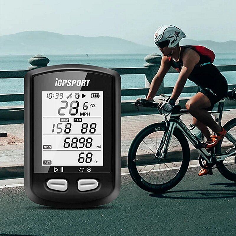 Cyklistický Počítač Igpsport Igs10s S Bezdrátovým Bluetooth 5.0 Ant+ Monitorem Srdečního Tepu A Připojením Snímače Rychlosti Kadence Vodotěsný Rychloměr