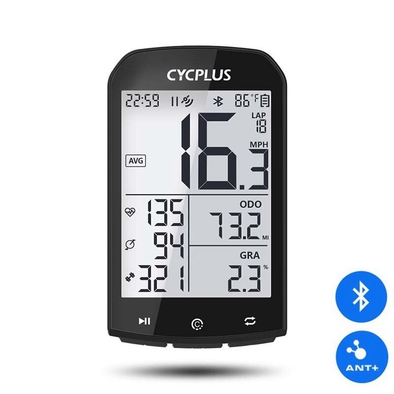 Cyklistický Rychloměr Cycplus M1 Gps Bezdrátový S Bluetooth 4.0 Ant+ Vodotěsný Lcd Podsvícení Kolo Počítadlo Ujetých Kilometrů Stopky Cyklistické Příslušenství Pro Mtb Silniční Kolo/městské